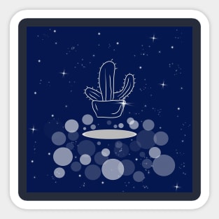 cactus, indoor flower, flower, plant, nature, interior, holiday, space,  galaxy, stars, cosmos, Sticker